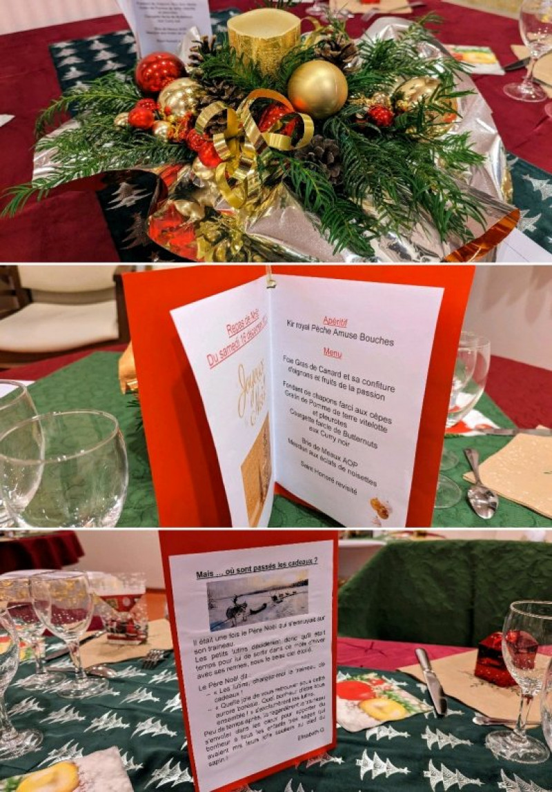 Souvenir du repas de Noël à la résidence le samedi 16 décembre 2023