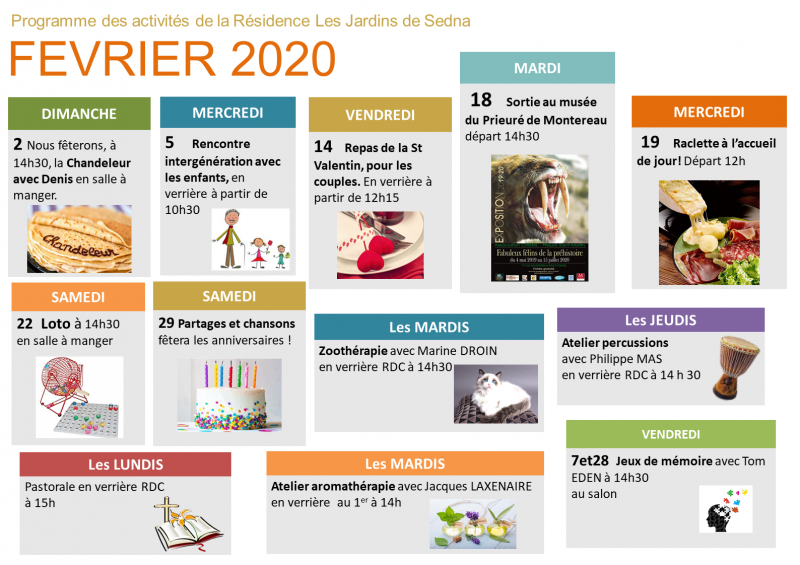 Planning des activités - Février 2020