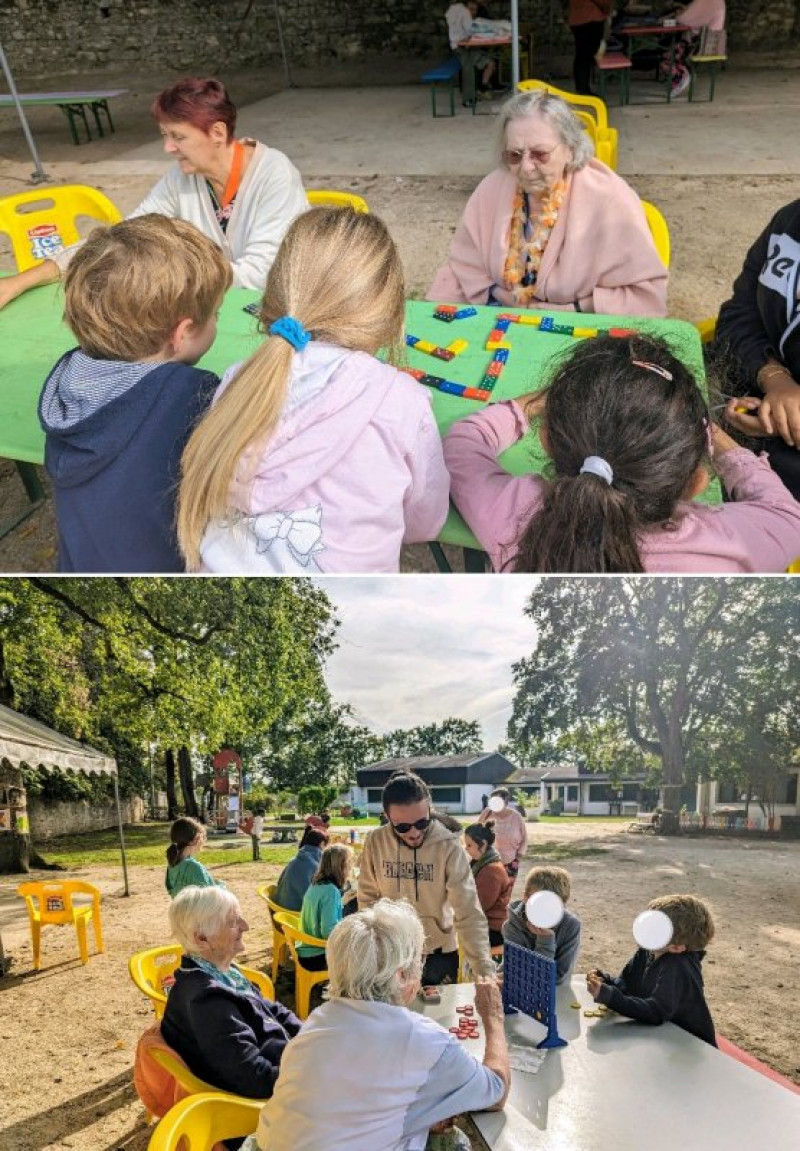 Jeux de sociétés intergénérationnels au centre de loisirs de Fontainebleau